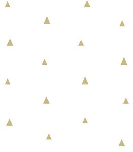 Biela vliesová tapeta geometrický vzor - zlaté trojuholníky 347680, Precious, Origin