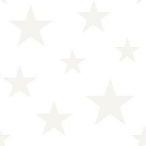 Biela vliesová tapeta s metalickými hviezdami 347696, Precious, Origin