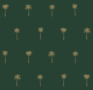 Vliesová tapeta zelená so zlatými palmami 139160, Paradise, Esta Home