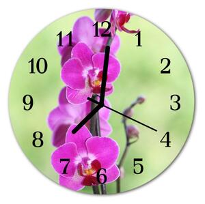 Nástenné sklenené hodiny Orchidea fi 30 cm