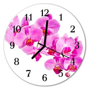 Nástenné sklenené hodiny Orchidea fi 30 cm