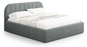 Tmavosivá čalúnená dvojlôžková posteľ s úložným priestorom s roštom 140x200 cm Juno – Windsor & Co Sofas
