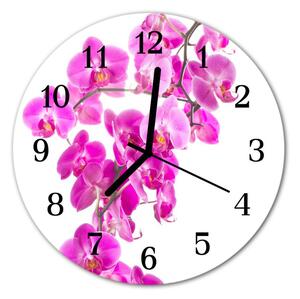 Nástenné sklenené hodiny Orchidea fi 30 cm
