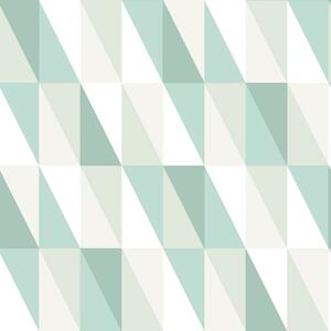 Vliesová tapeta geometrický vzor - zeleno-biele trojuholníky 138920, Little Bandits, Esta