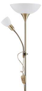 EGLO 82844 - Stojacia lampa UP 2 1xE27/60W + 1xE14/25W mosadz