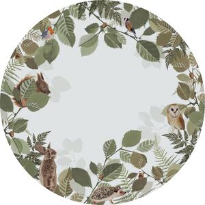Samolepiaca kruhová obrazová tapeta Les, lesné zvieratká 159069, priemer 70 cm, Forest Friends, Esta