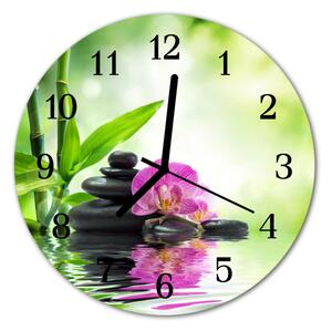 Nástenné sklenené hodiny Orchid spa fi 30 cm
