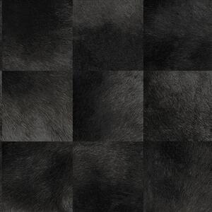 Vliesová tapeta, štvorcový vzor imitácia čiernej kožušiny 347326, Luxury Skins, Origin