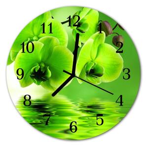 Nástenné sklenené hodiny Orchidea fi 30 cm