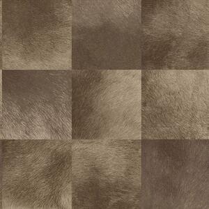 Vliesová tapeta hnedá, štvorcový vzor imitácia kožušiny 347325, Luxury Skins, Origin