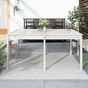 Záhradný stolík biely 159,5x82,5x76 cm borovicový masív