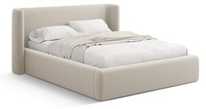Béžová čalúnená dvojlôžková posteľ s úložným priestorom s roštom 200x200 cm Jason – Windsor & Co Sofas