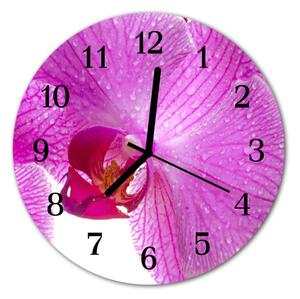 Nástenné sklenené hodiny Orchidea fi 30 cm