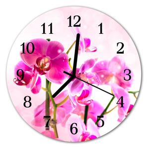Nástenné sklenené hodiny Orchidea fi 30 cm
