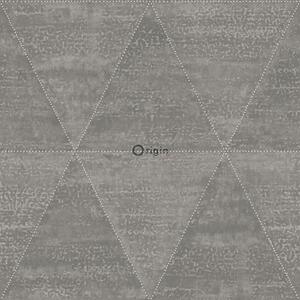 Vliesová tapeta na stenu sivá, imitácia kovových trojuholníkov 337603, Matières - Metal, Origin