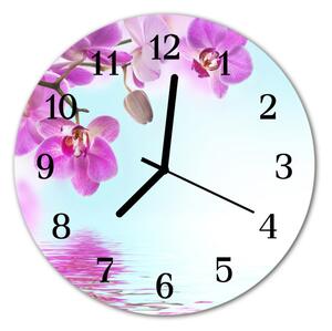 Nástenné sklenené hodiny Orchidea fi 30 cm