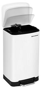 Odpadkový kôš s pomalým zatváraním SLOW, 30l, biela SongmicsHome