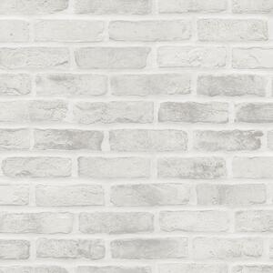 Sivá vliesová tapeta tehla, tehlová múr 139137, Black & White, Esta