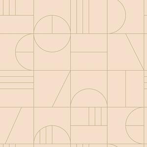 Béžová vliesová tapeta geometrický vzor 139206, Art Deco, Est