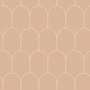 Béžová vliesová tapeta, geometrický oblúkový vzor 139203, Art Deco, Esta