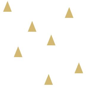 Biela vliesová tapeta so zlatými trojuholníky 138943, Little Bandits, Black & White, Esta