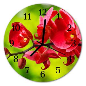 Nástenné sklenené hodiny Orchidea fi 30 cm