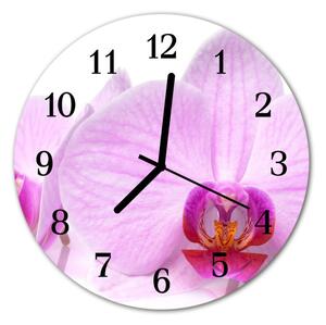 Nástenné sklenené hodiny Orchidea fi 30 cm