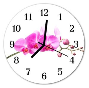 Nástenné sklenené hodiny Orchidea fi 30 cm