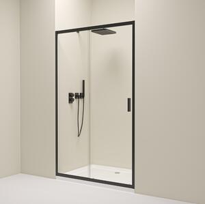 Erga Alpine, posuvné sprchové dvere do otvoru 140x195 cm, 6mm číre sklo, čierny profil, ERG-V02-ALPINE-D140-BK