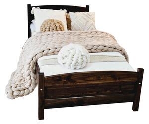 Vyvýšená posteľ Joana + pěnový matrac COMFORT 14 cm + rošt ZADARMO, 90 x 200 cm, orech-lak