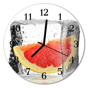 Nástenné sklenené hodiny Kocky grapefruitu fi 30 cm
