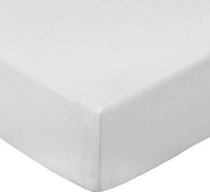Biela napínacia plachta z bavlneného perkálu 90x190 cm Cotton Percale – Bianca