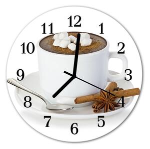 Nástenné sklenené hodiny Čokoláda fi 30 cm