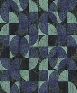 Modro-zelená geometrická vliesová tapeta, SPI005, Spirit of Nature, Khroma by Masureel