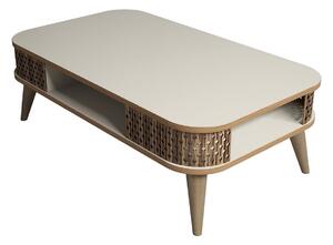 Dizajnový konferenčný stolík Baina 105 cm krémový