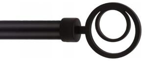 Dekorstudio Garniža jednoradová ORBIO čierna matná 19mm Dĺžka: 460cm, Typ uchytenia: Držiak otvorený, Typ príslušenstva: Krúžky tiché so štipcami