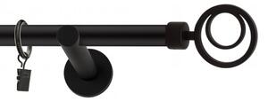 Dekorstudio Garniža jednoradová ORBIO čierna matná 19mm Dĺžka: 200cm, Typ uchytenia: Držiak otvorený, Typ príslušenstva: Bez príslušenstva