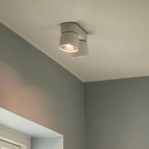 Downlight Pitcher, GU10, 2-plameňové, kov, biela, Biela / opálová, Obývacia izba / jedáleň, kov, Moderný