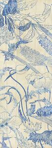 Modrá vliesová fototapeta na stenu, Kvety, listy, DG3LEI1032, Wall Designs III, Khroma by Masureel