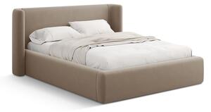 Svetlohnedá čalúnená dvojlôžková posteľ s úložným priestorom s roštom 200x200 cm Jason – Windsor & Co Sofas