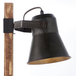 Stolná lampa Plow, čierna/drevo tmavé