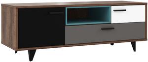 TV DIEL, sivá, zelená, čierna, biela, farba duba, 155/54/52 cm Carryhome - TV nábytok