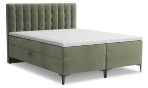 Zelená boxspring posteľ s úložným priestorom 180x200 cm Puhala – Makamii