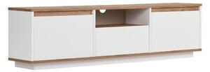 Biely/v prírodnej farbe TV stolík v dekore borovice 160x42x30 cm Sentinel – Kalune Design