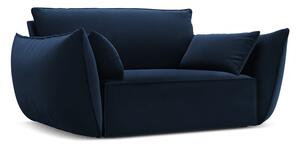 Tmavomodré zamatové kreslo Vanda – Mazzini Sofas