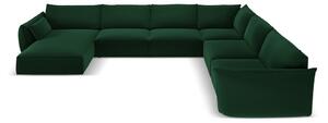 Tmavozelená zamatová rohová pohovka (pravý roh/do "U") Vanda – Mazzini Sofas