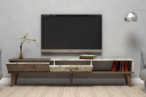 Dizajnový TV stolík Cadelaria 180 cm orech biely
