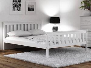 Biela drevená borovica posteľ Naxter 140x200