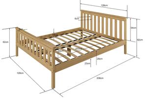 Šedá drevená borovica posteľ Naxter 120x200