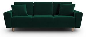Zelená zamatová rozkladacia/s úložným priestorom pohovka 235 cm Kyoto – Cosmopolitan Design